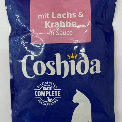 پوچ گربه کوشیدا طعم سالمون و خرچنگ Coshida Pouch lachs & krabbe وزن 100 گرم