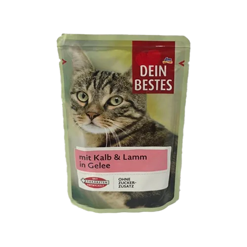 پوچ گربه دین بستس با طعم گوساله و بره Dein Bestes Veal & Lamb وزن 100 گرم