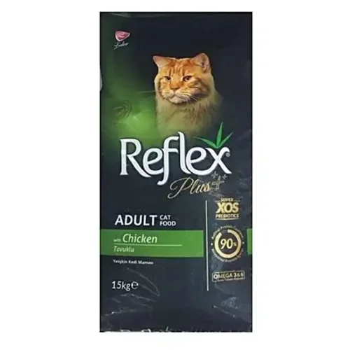 غذای خشک گربه بالغ با طعم مرغ رفلکس پلاس Reflex Plus Adult Chicken وزن 15 کیلوگرم