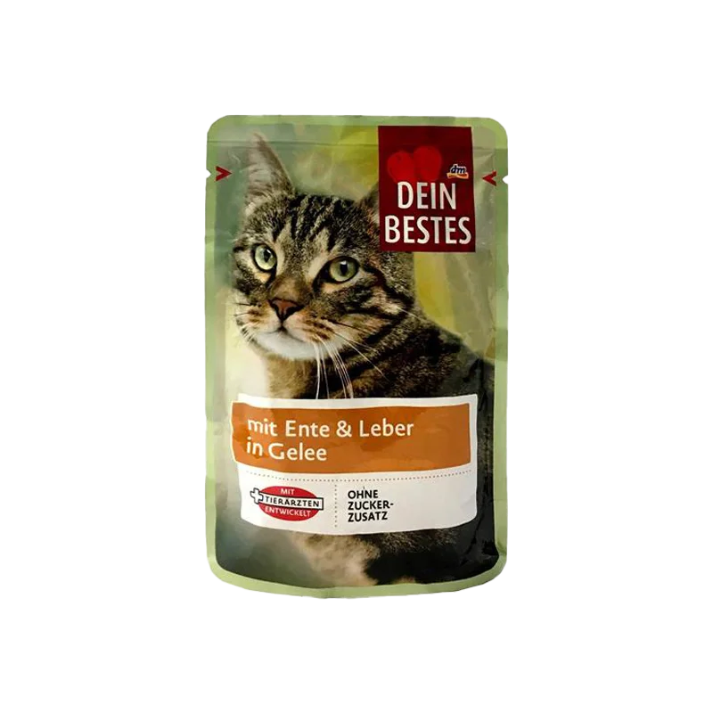 پوچ گربه دین بستس با طعم اردک و جگر Dein Bestes Duck & Liver وزن 100 گرم
