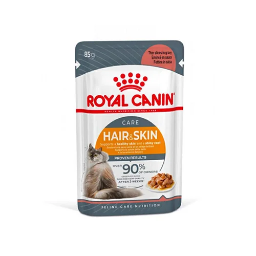 پوچ گربه مراقبت از پوست و مو رویال کنین Royal Canin Hair & Skin وزن 85 گرم