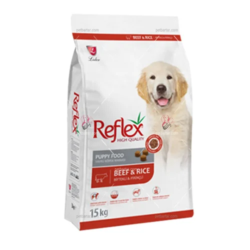 غذای خشک توله سگ با طعم گوشت گاو و برنج رفلکس Reflex Puppy Beef & Rice وزن 3 کیلوگرم
