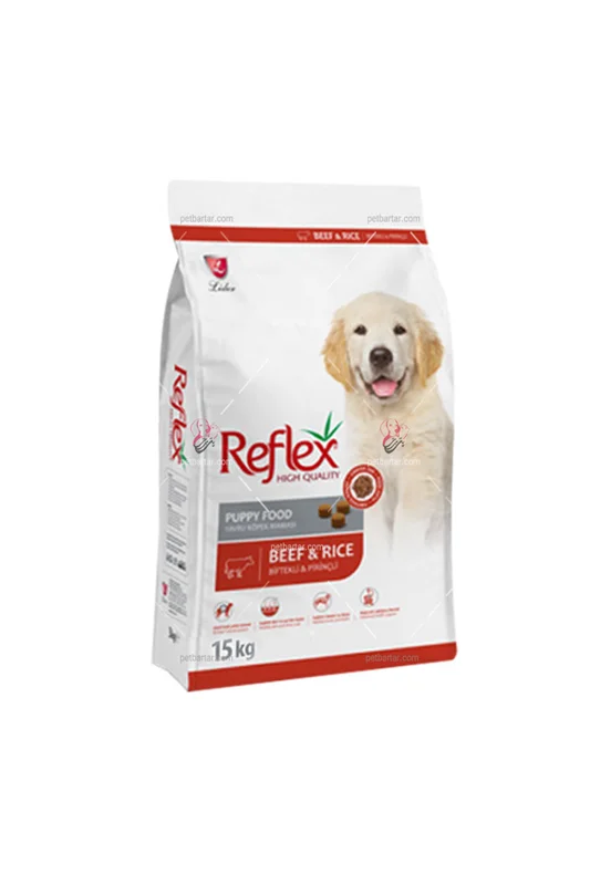 غذای خشک توله سگ با طعم گوشت گاو و برنج رفلکس Reflex Puppy Beef & Rice وزن 3 کیلوگرم