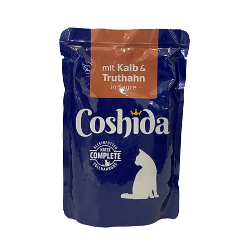 پوچ گربه کوشیدا طعم گوشت گوساله و بوقلمون Coshida Pouch kalb & truthahn وزن 100 گرم