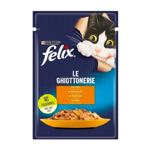 پوچ گربه فلیکس با طعم مرغ Felix Chicken وزن 85 گرم