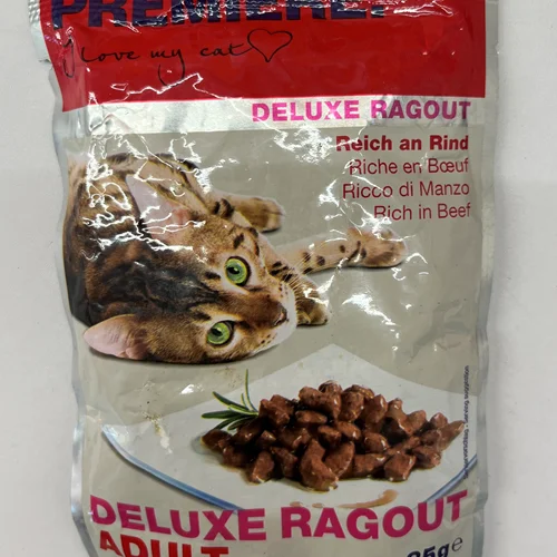 پوچ گربه بالغ طعم گوشت گاو برند برتر راگوت دلوکس deluxe ragout premiere