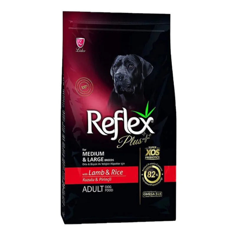 غذای خشک سگ بالغ رفلکس پلاس با طعم بره و برنج Reflex Plus Adult Lamb & Rice وزن 15 کیلوگرم