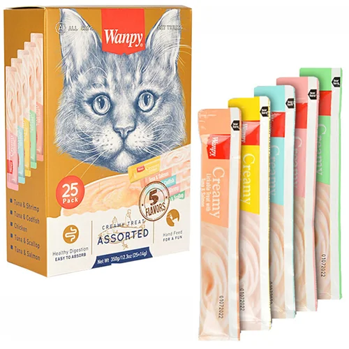 بستنی گربه ونپی با طعم های مختلف Wanpy Creamy Treat Assorted