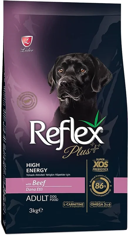 غذای خشک سگ بالغ پر انرژی با طعم گوشت گاو رفلکس پلاس Reflex Plus Adult High Energy Beef وزن 3 کیلوگرم