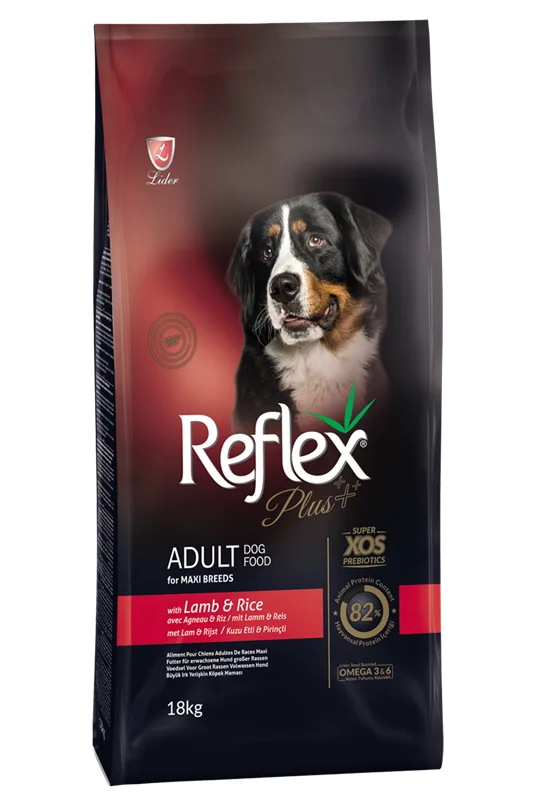 غذای خشک سگ بالغ رفلکس پلاس با طعم بره و برنج Reflex Plus Adult Lamb & Rice وزن 18 کیلویی