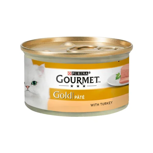 کنسرو غذای گربه گورمت طعم بوقلمون مدل Gold Turkey وزن ۸۵ گرم