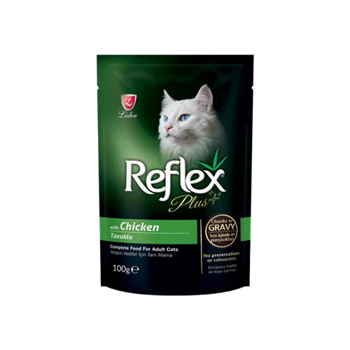 پوچ گربه رفلکس با طعم مرغ  Reflex Plus Chicken In Gravy وزن 100 گرم