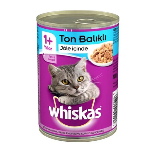 کنسرو غذای گربه ویسکاس با طعم ماهی تن Whiskas Tuna In Jelly وزن 400 گرم