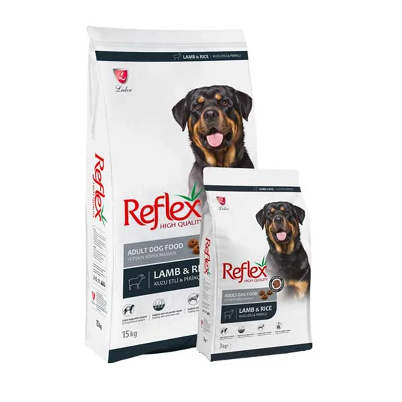 غذای خشک سگ بالغ روتوایلر رفلکس با طعم بره و برنج Reflex Adult Lamb & Rice وزن 15کیلوگرم
