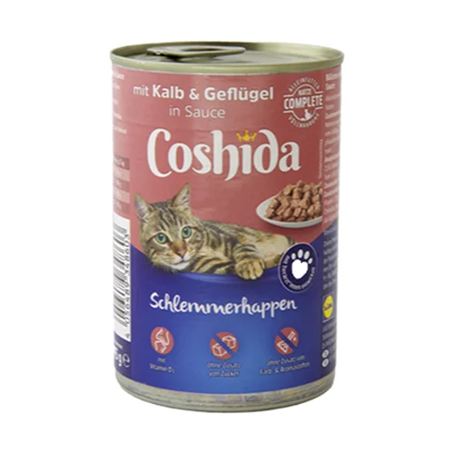 کنسرو کوشیدا 400g با طعم گوشت گوساله و مرغ