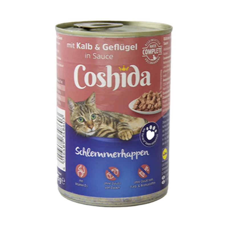 کنسرو کوشیدا 400g با طعم گوشت گوساله و مرغ