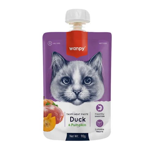 پودینگ غذای گربه ونپی با طعم اردک و کدوحلوایی Wanpy Soup Duck & Pumpkin وزن 90 گرم