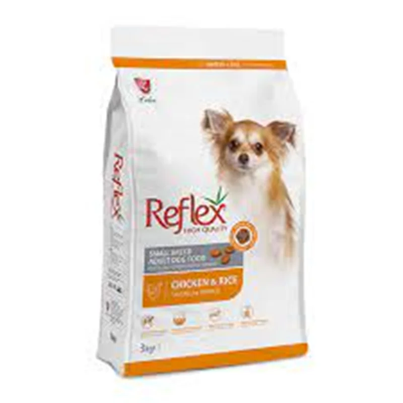 غذای خشک سگ بالغ نژاد کوچک رفلکس با طعم مرغ Reflex Adult Chicken وزن 16 کیلوگرم15 کیلوگرم تاریخ جدید(1 کیلوگرم هدیه)