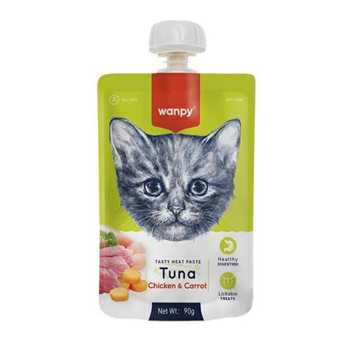 پودینگ بچه گربه ونپی با طعم ماهی تن، مرغ و هویج Wanpy Soup Tuna, Chicken & Carrot وزن 90 گرم