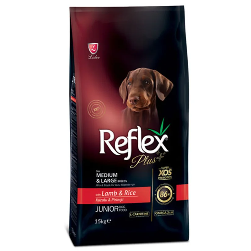 غذای خشک توله سگ با طعم بره و برنج رفلکس پلاس جونیور Reflex Plus Junior Lamb & Rice وزن 3 کیلوگرم