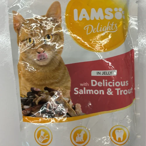 پوچ یامز طعم سالمون و قزل الا IAMS Delights With Roast salmon & trout