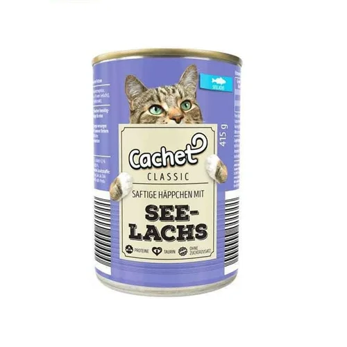 کنسرو گربه کچت طعم ماهی سالمون Cachet See Lachs وزن ۴۱۵ گرم