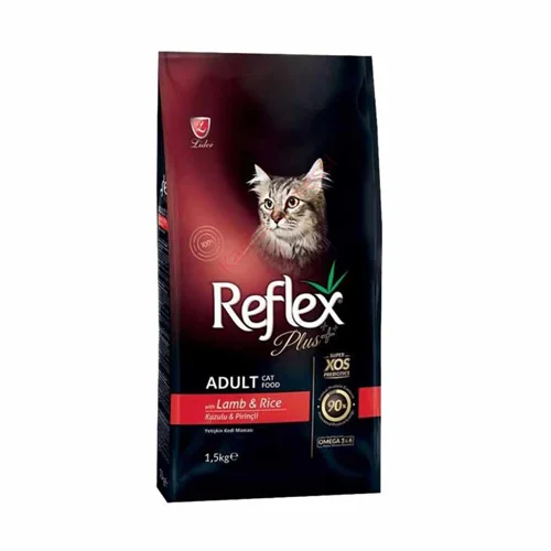 غذای خشک گربه رفلکس پلاس بره و برنج مدل Adult Lamb & Rice وزن 1.5 کیلوگرم