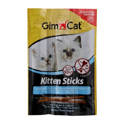 تشویقی مدادی بچه گربه با بوقلمون جیم کت – GimCat Kitten Sticks