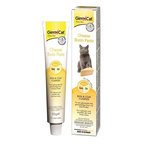 خمیر مالت گربه بیوتین جیم کت با طعم پنیر GimCat Cheese Biotin Paste وزن 50 گرم