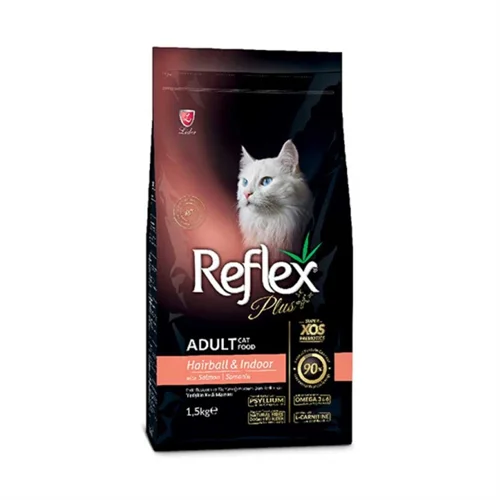 غذای خشک گربه رفلکس پلاس هیربال مدل Hairball & Indoor with Salmon وزن 1/5 کیلوگرم