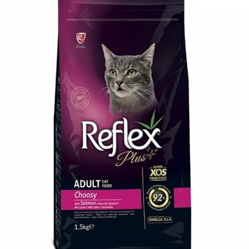 غذای خشک گربه رفلکس پلاس چوزی مدل Reflex Plus Choosy with Salmon وزن 1.5 کیلوگرم