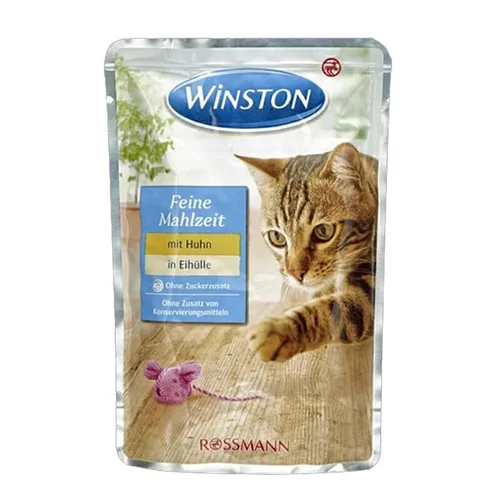 پوچ گربه وینستون با طعم مرغ و تخم مرغ Winston Chicken In Egg Shell وزن 100 گرم