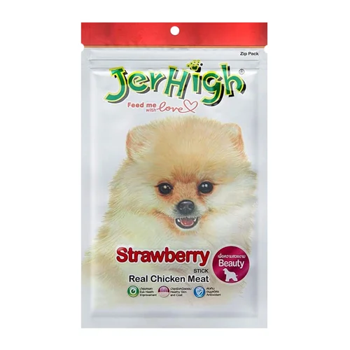 تشویقی سگ جرهای با طعم توت فرنگی JerHigh Chicken Sticks Strawberry