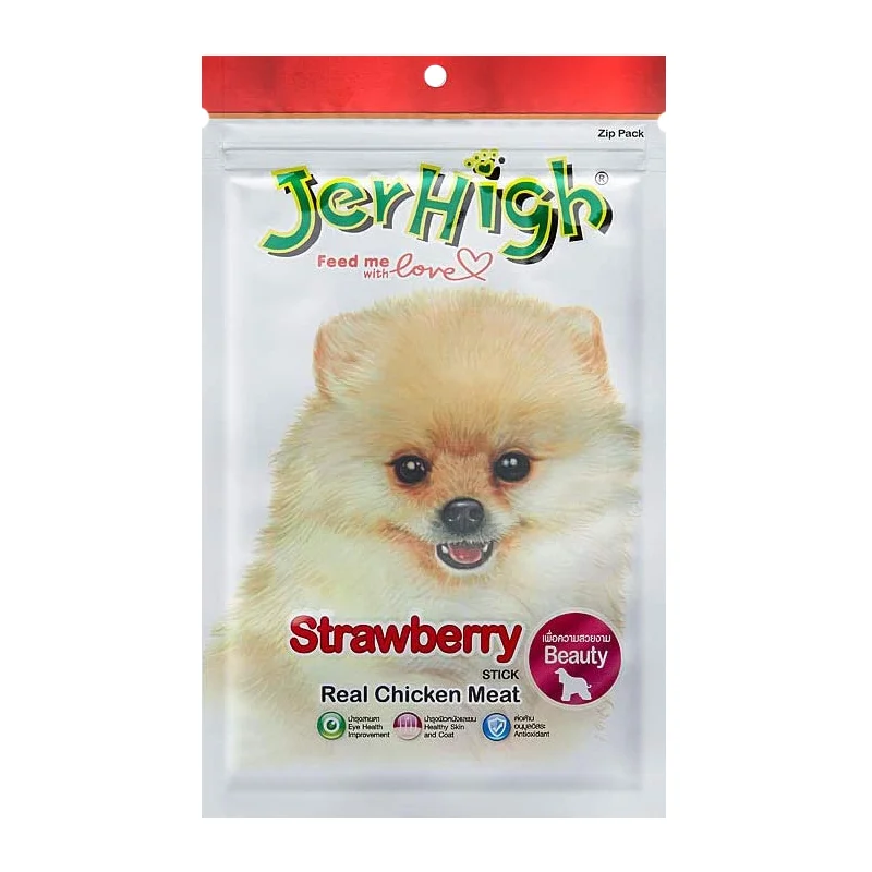 تشویقی سگ جرهای با طعم توت فرنگی JerHigh Chicken Sticks Strawberry