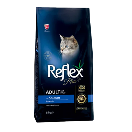غذای خشک گربه بالغ با طعم ماهی سالمون رفلکس پلاس Reflex Plus Adult Salmon وزن 15 کیلوگرم
