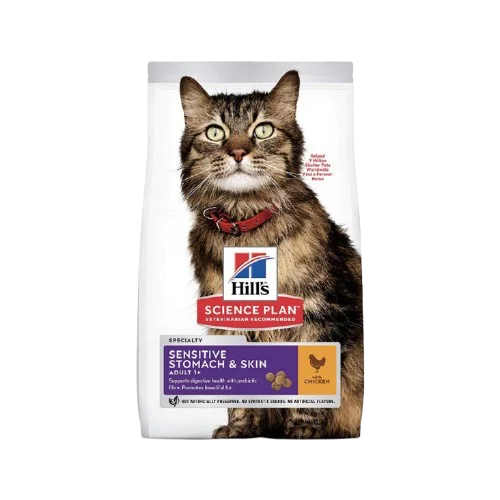 غذای خشک گربه هیلز مدل گوارش و پوست حساس Hills Sensitive Stomach & Skin With Chicken وزن 1.5 کیلو