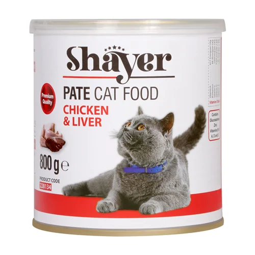 کنسرو شایر قرمز طعم مرغ و جگر 800red shayerگرم