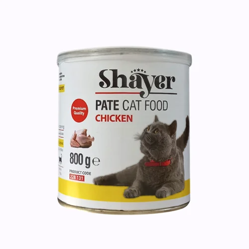 کنسرو شایر زرد طعم مرغ 800yellow shayerگرم