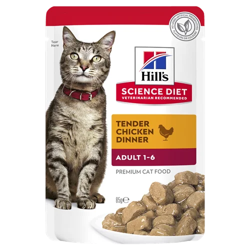 پوچ گربه ادالت با طعم مرغ هیلز Hills Adult Chicken ۸۵گرمی