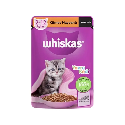 پوچ گربه ویسکاس با طعم گوشت پرندگان Whiskas Junior With Poultry in Gravy