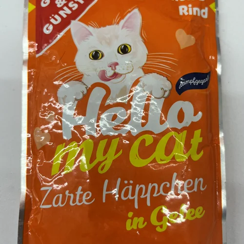 پوچ گربه بالغ طعم مرغ و گوشت گاو برند هلو مای کت hello my cat