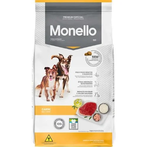 غذای خشک مونلو سگ نژاد مدل Monello Go وزن 15 کیلوگرم طعم گوشت و سبزیجات