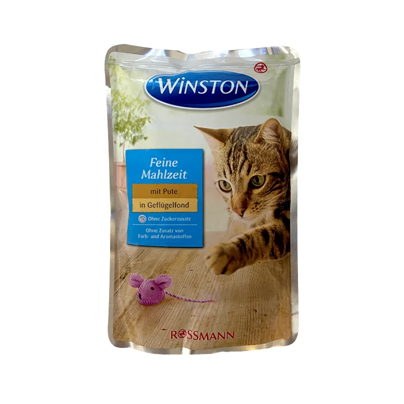 پوچ گربه وینستون با طعم بوقلمون در سس مرغ Winston Turkey In Chicken Sauce وزن 100 گرم